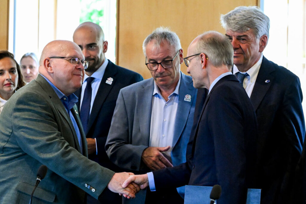 Tripartite juin 2026 à Senningen. Frieden, Dury, Wolff et Back.