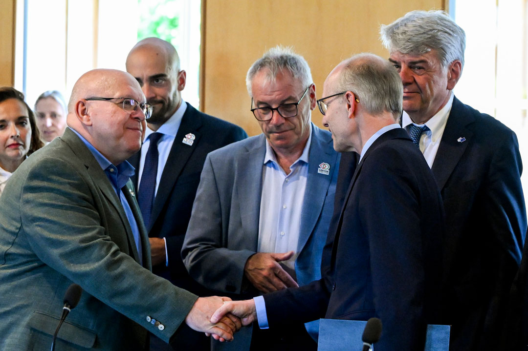Tripartite juin 2026 à Senningen. Frieden, Dury, Wolff et Back.