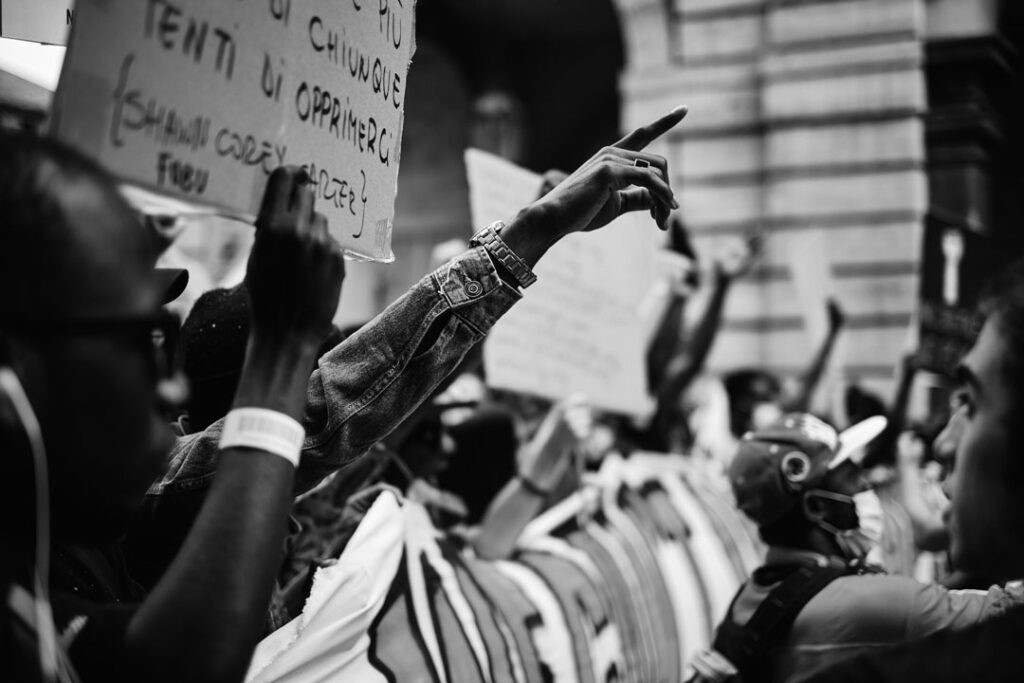 Manifestation antiraciste à Turin, en Italie, en 2020.