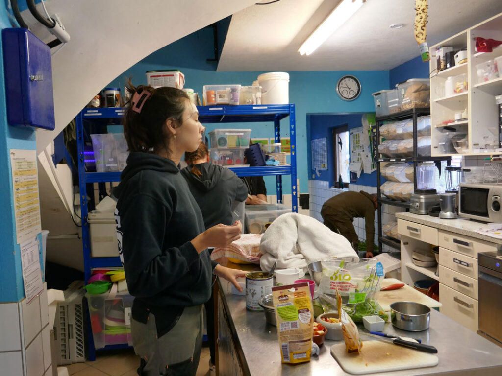 Personnes travaillant dans une cuisine