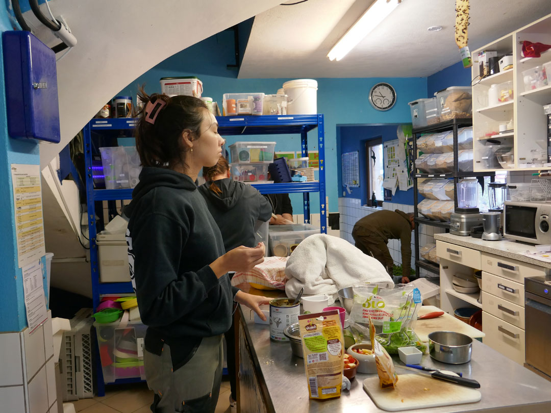 Personnes travaillant dans une cuisine